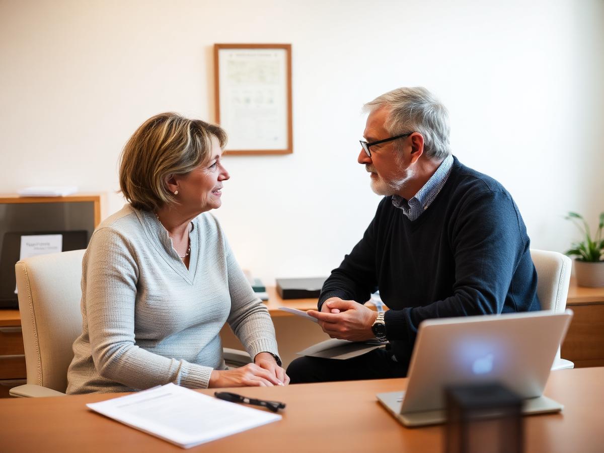 Advisor speaking with a property owner across a desk